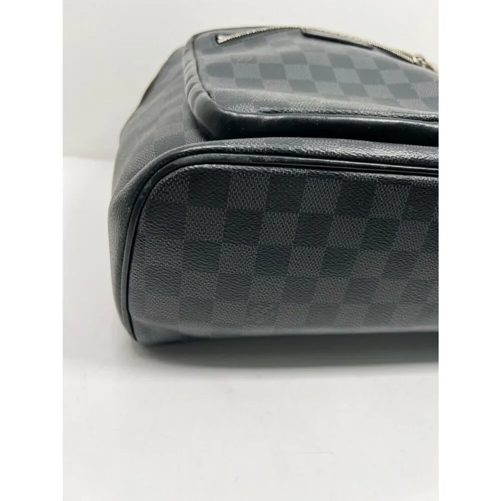 Louis Vuitton Josh Backpack Black Leather Damier Graphite